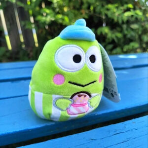Keroppi green sanrio frog squishmallow plush cute tags kids clip hello Kitty gir